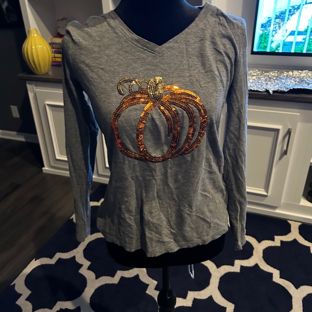 Gray Thanksgiving blouse